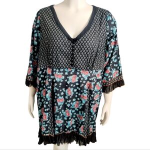 Joe Browns Cotton Floral Peasant Boho Ruffle Cottagecore Dress Women's‎ XL/16
